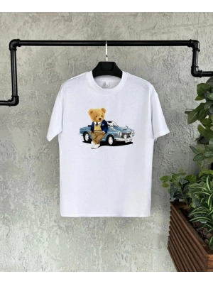 Çocuk Baskılı T-Shirt - Beyaz