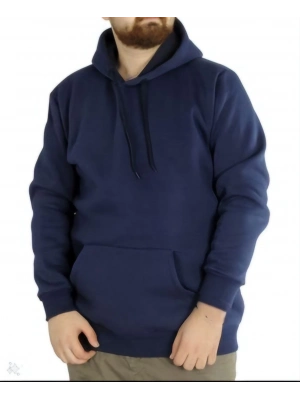 Uzun Kol Kapşonlu Basic Sweatshirt hoodie - Lacivert
