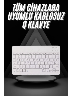 ÇOK SATAN Q Klavye Türkçe Bluetooth Klavye Tüm Cihazlara Uyumlu Kablosuz