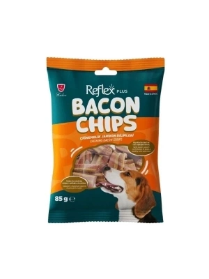 ÇOK SATAN Reflex Plus Bacon Chips Çiğnemelik Jambon Dilimleri Köpek Ödül Maması 85 Gr