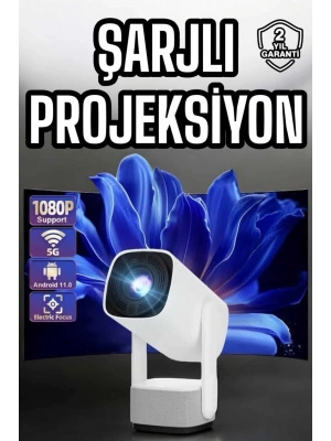 ÇOK SATAN Şarjlı Projeksiyon Oyun Sinema Projektörü 4K HD Görüntü Kaliteli