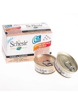 ÇOK SATAN Schesir Multipack Somonlu Konserve Kedi Maması 6x50 Gr