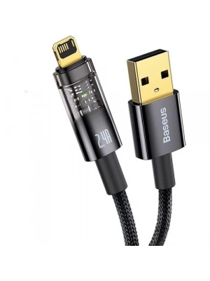 ÇOK SATAN Şeffaf Uçlu İphone 45w Usb Hızlı Ve Dayanıklı Şarj Ve Data Işıklı Örgü Kablo 1 Metre