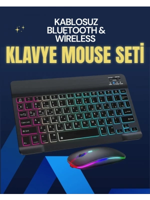 ÇOK SATAN Şık ve Sessiz Tasarımlı Işıklı Klavye Mouse Seti – Şarjlı, Wireless