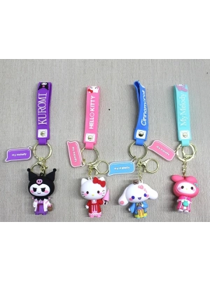 ÇOK SATAN Silikon Kuromi Ve Hello Kitty Anahtarlık Alk4249