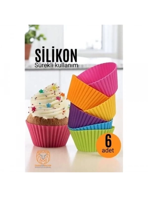 Silikon Muffin Kalıbı - Sürekli Kullanım Muffin Kek Kalıbı 6 ADET 721702