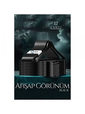 ÇOK SATAN Siyah Ahşap Görünüm 12 li Askı Seti Schönbuch Design
