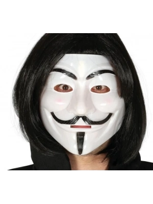 ÇOK SATAN Siyah Renk Takma Kısa Saç Ve V For Vendetta Maskesi Anonymous Maskesi