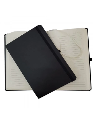 ÇOK SATAN Siyah Renk Termo Deri Çizgili Defter