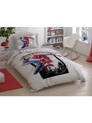 ÇOK SATAN Taç Lisanslı Spiderman Cloudy Tek Kişilik Nevresim Takımı