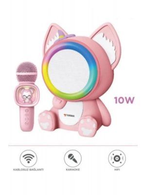 ÇOK SATAN Taşınabilir Rgb Işılı Sevimli Figürlü Mikrofonlu Karaoke Bluetooth Hoparlör