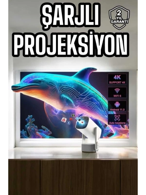 ÇOK SATAN Taşınabilir Sinema Oyun Projektörü Akıllı Projeksiyon Android 11
