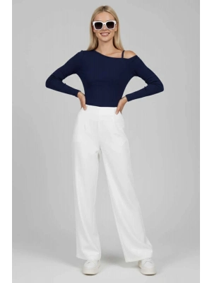 Tek Omuz İpli Bluz Lacivert T4328