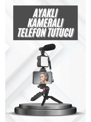 ÇOK SATAN Telefon Tutucu Mikrofonlu Işıklı Youtuber Video Kayıt