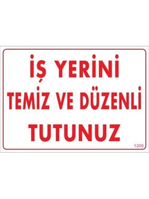 ® Temizlik Düzen Uyarı Levhası 25x35 KOD:1200
