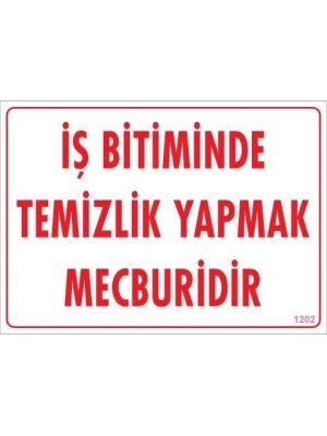 ® Temizlik Düzen Uyarı Levhası 25x35 KOD:1202