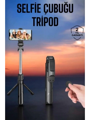 ÇOK SATAN Tripod Kablosuz Bluetooth Bağlantılı Selfie Çubuğu 360 Derece Dönebilen