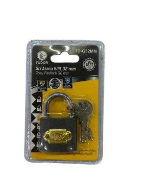 ® Tudor 32 mm Kısa Gri Asma Kilit