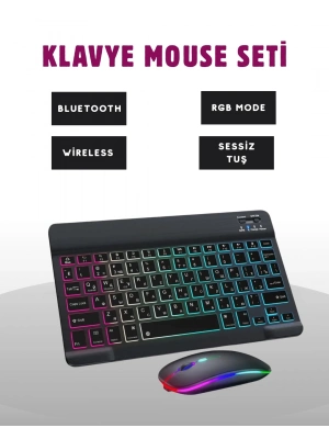 ÇOK SATAN Türkçe Q Klavye Düzenli RGB Kablosuz Klavye Mouse Set