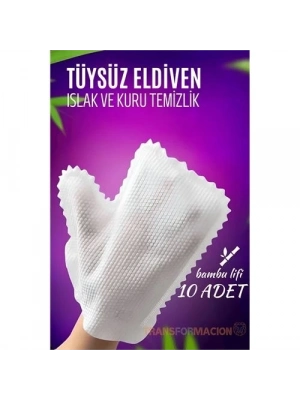 ÇOK SATAN TüysüzTemizlik Eldiveni Islak ve Kuru Temizlik Eldiveni Bambu Lifi