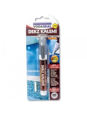 ® Vodaseal Çift Uçlu Su Bazlı Kokusuz Kalıcı Derz Kalemi Gri