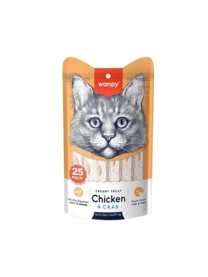 ÇOK SATAN Wanpy Tavuklu ve Yengeçli Sıvı Kedi Ödülü 14 Gr 25 Adet