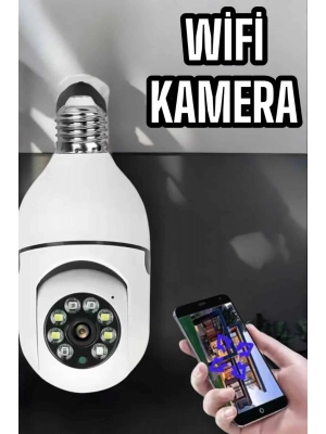 ÇOK SATAN Wifi Kamera Duylu Ampul Görünümlü 360 Derece Dönebilen Ev Kamerası