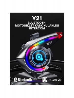 ÇOK SATAN Y21 Rgb Işık Efektli Intercom Bluetooth Motosiklet Kask Kulaklığı Intercom Kulaklık