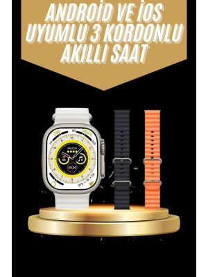 ÇOK SATAN Yeni Nesil 3 Kordonlu Kol Saati 49 MM Amoled Ekran Akıllı Saat