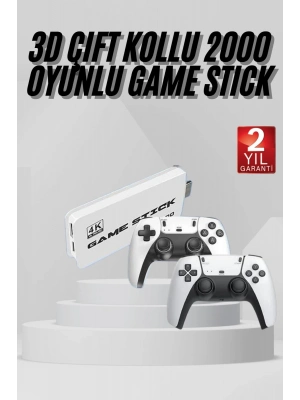 ÇOK SATAN yeni nesil 3D 4K 2000 Oyunlu Game Stick Oyun Konsolu Çift Konsol