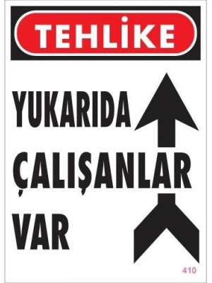 ® Yukarıda Çalışanlar Var Uyarı Levhası 25x35 KOD: 410