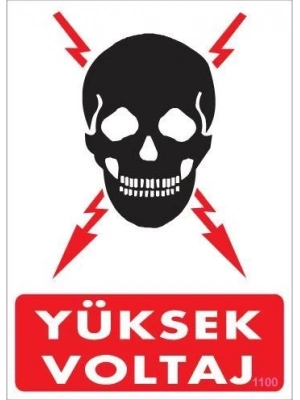® Yüksek Voltaj Uyarı Levhası 25x35 KOD:1100