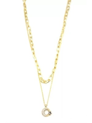 Çoklu Ay Yıldız Kolye - Altın