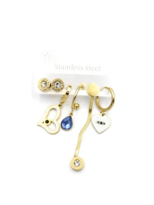 Çoklu Çelik Küpe - Altın