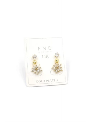 Çoklu Çiçek Küpe - Altın