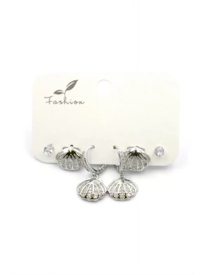 Çoklu Deniz Kabuğu Küpe - Gümüş