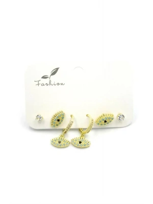 Çoklu Göz Küpe - Altın