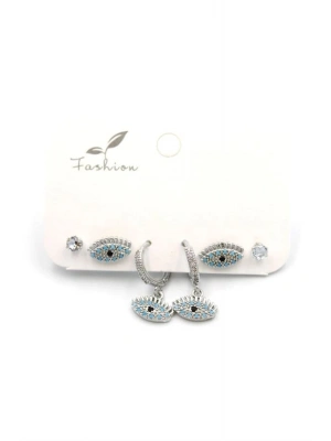 Çoklu Göz Küpe - Gümüş