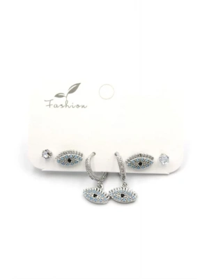Çoklu Göz Küpe - Gümüş