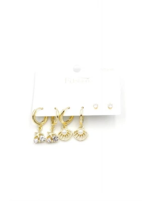 Çoklu İnci Küpe - Altın