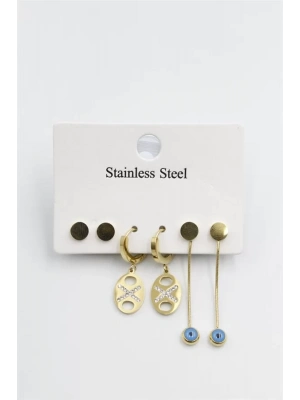 Çoklu Nazar Küpe - Altın