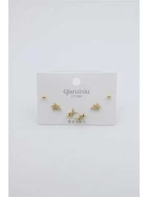 Çoklu Set Küpe - Altın