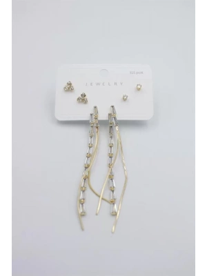 Çoklu Set Küpe - Altın