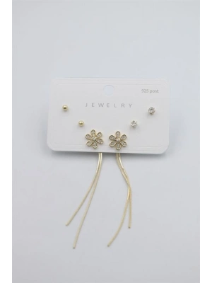 Çoklu Set Küpe - Altın