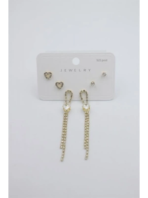 Çoklu Set Küpe - Altın