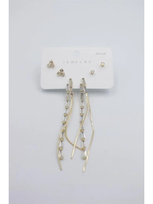 Çoklu Set Küpe - Altın