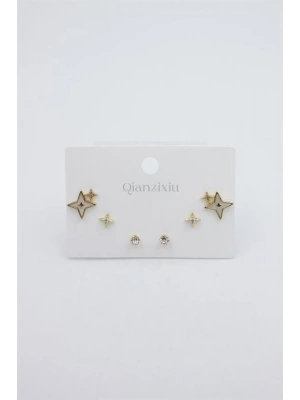 Çoklu Set Küpe - Altın