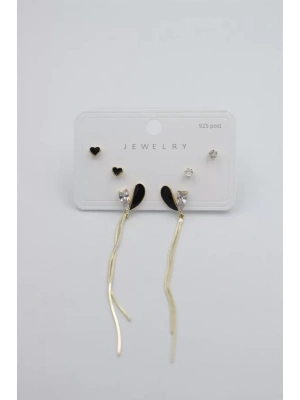 Çoklu Set Küpe - Altın