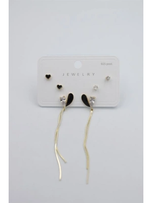 Çoklu Set Küpe - Altın