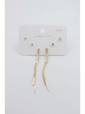 Çoklu Set Küpe - Altın